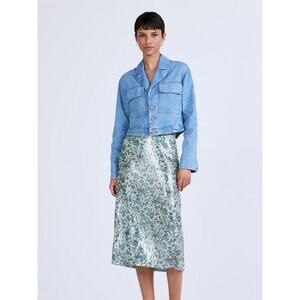 Derek Lam 10 Crosby  Sierra Cropped Utility Jean Jacket in Beekman 10
